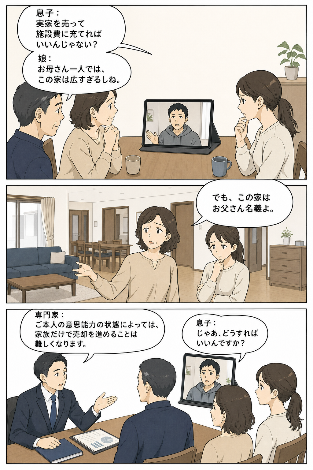 自宅売却をめぐる家族会議